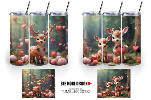 Tumbler Wrap Valentine Deer Sublimation artnoy 