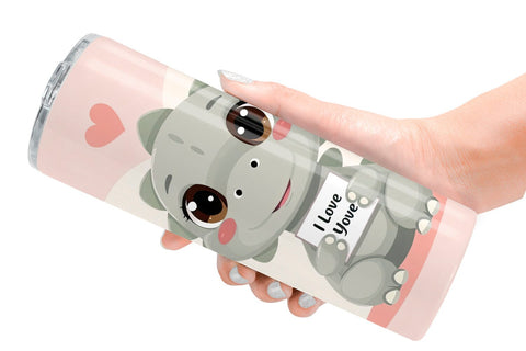 Tumbler Wrap Valentine Dinosaur Cartoon Sublimation artnoy 
