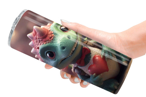 Tumbler Wrap Valentine Dinosaur Sublimation artnoy 