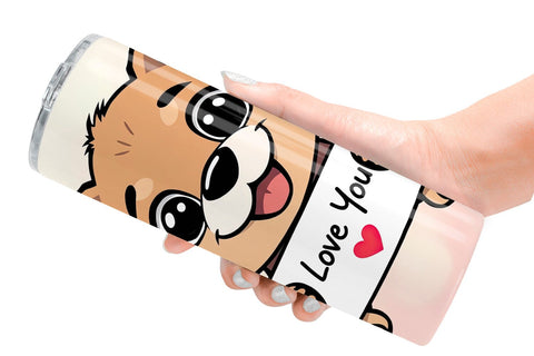 Tumbler Wrap Valentine Dog Cartoon Sublimation artnoy 