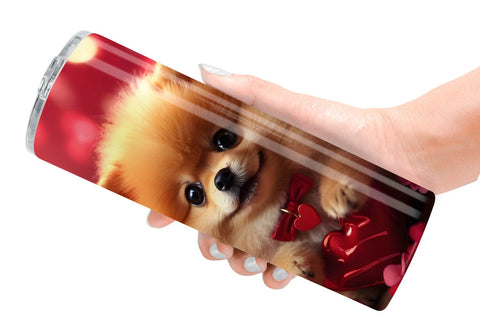 Tumbler Wrap Valentine Dog Pomeranian Sublimation artnoy 