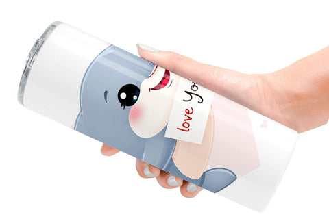 Tumbler Wrap Valentine Dolphin Cartoon Sublimation artnoy 