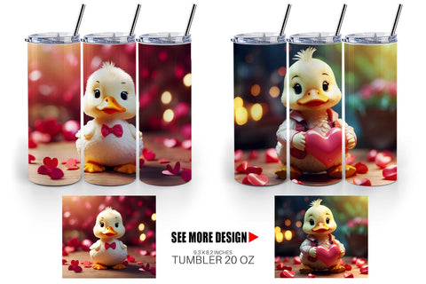Tumbler Wrap Valentine Duck Sublimation artnoy 