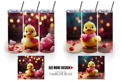 Tumbler Wrap Valentine Duck Sublimation artnoy 