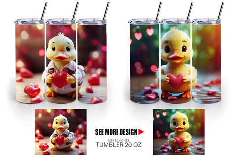 Tumbler Wrap Valentine Duck Sublimation artnoy 