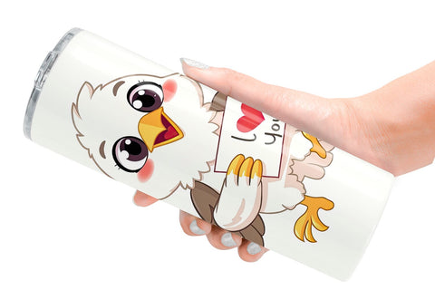 Tumbler Wrap Valentine Eagle Cartoon Sublimation artnoy 