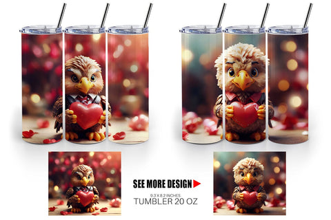 Tumbler Wrap Valentine Eagle Sublimation artnoy 