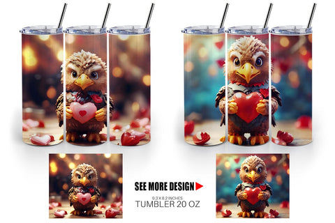 Tumbler Wrap Valentine Eagle Sublimation artnoy 