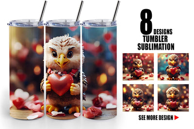 Tumbler Wrap Valentine Eagle Sublimation artnoy 