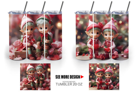 Tumbler Wrap Valentine Elves Sublimation artnoy 