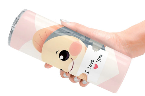 Tumbler Wrap Valentine Fish Cartoon Sublimation artnoy 