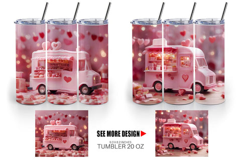 Tumbler Wrap Valentine Food Truck Sublimation artnoy 