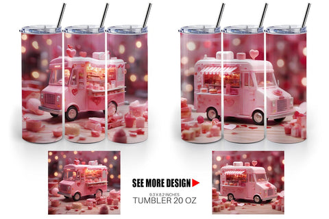 Tumbler Wrap Valentine Food Truck Sublimation artnoy 
