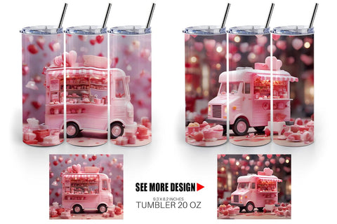 Tumbler Wrap Valentine Food Truck Sublimation artnoy 