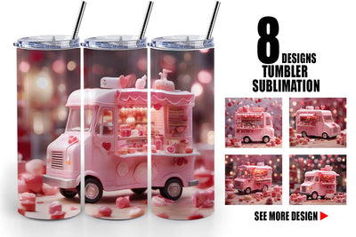 Tumbler Wrap Valentine Food Truck Sublimation artnoy 