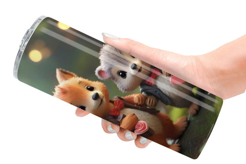Tumbler Wrap Valentine Forest Animal Sublimation artnoy 