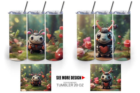 Tumbler Wrap Valentine Forest Beetle Sublimation artnoy 