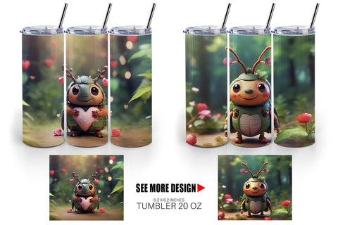 Tumbler Wrap Valentine Forest Beetle Sublimation artnoy 
