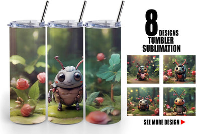 Tumbler Wrap Valentine Forest Beetle Sublimation artnoy 