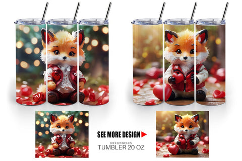 Tumbler Wrap Valentine Fox Sublimation artnoy 