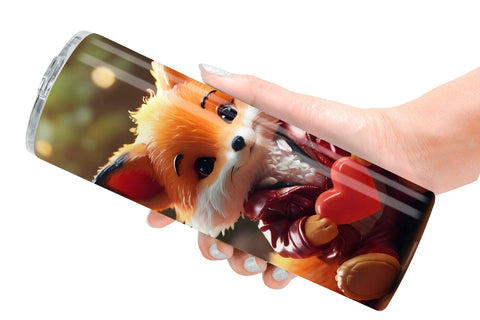 Tumbler Wrap Valentine Fox Sublimation artnoy 