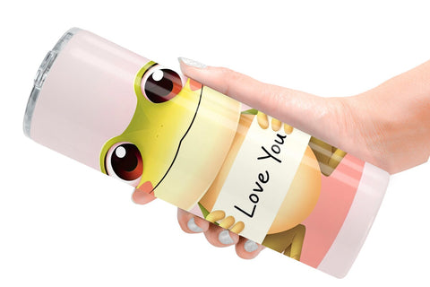 Tumbler Wrap Valentine Frog Cartoon Sublimation artnoy 