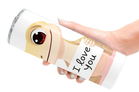 Tumbler Wrap Valentine Gecko Cartoon Sublimation artnoy 