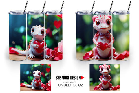Tumbler Wrap Valentine Gecko Sublimation artnoy 