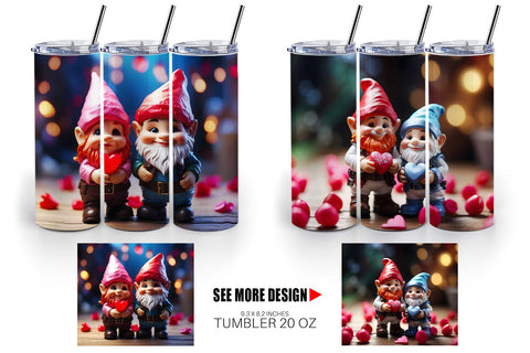 Tumbler Wrap Valentine Gnomes Sublimation artnoy 