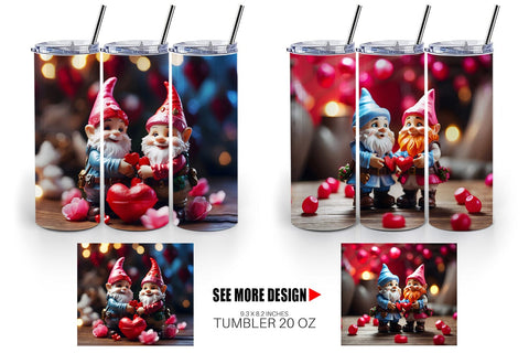 Tumbler Wrap Valentine Gnomes Sublimation artnoy 