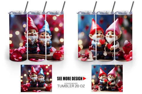Tumbler Wrap Valentine Gnomes Sublimation artnoy 