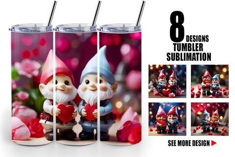 Tumbler Wrap Valentine Gnomes Sublimation artnoy 