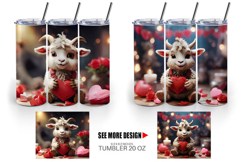 Tumbler Wrap Valentine Goat Gruff Sublimation artnoy 