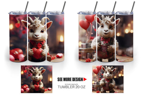 Tumbler Wrap Valentine Goat Gruff Sublimation artnoy 