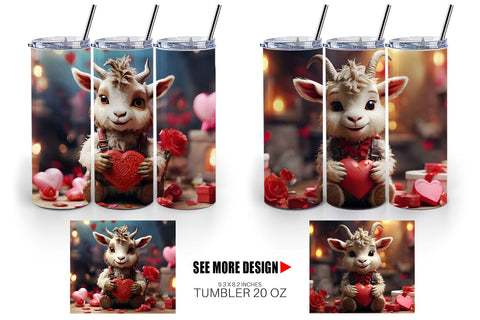 Tumbler Wrap Valentine Goat Gruff Sublimation artnoy 