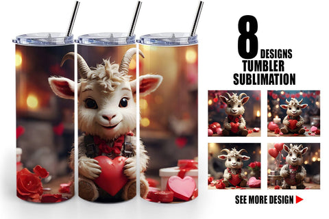 Tumbler Wrap Valentine Goat Gruff Sublimation artnoy 