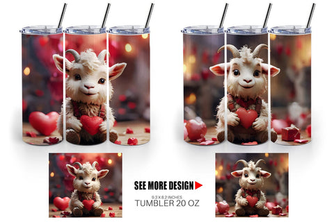 Tumbler Wrap Valentine Goat Gruff Sublimation artnoy 