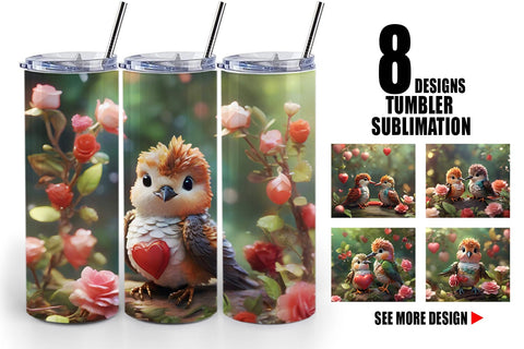 Tumbler Wrap Valentine Hummingbird Sublimation artnoy 