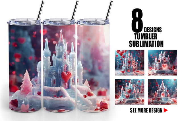 Tumbler Wrap Valentine Ice Castle Sublimation artnoy 