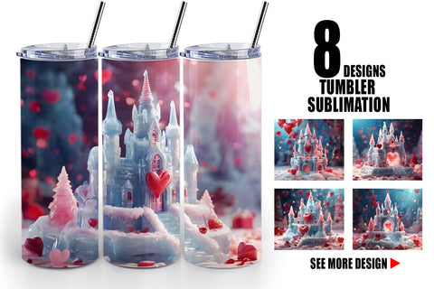 Tumbler Wrap Valentine Ice Castle Sublimation artnoy 
