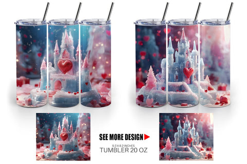 Tumbler Wrap Valentine Ice Castle Sublimation artnoy 