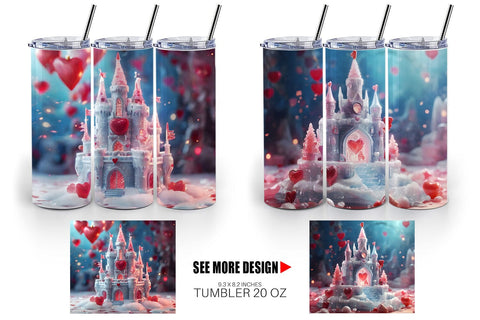 Tumbler Wrap Valentine Ice Castle Sublimation artnoy 