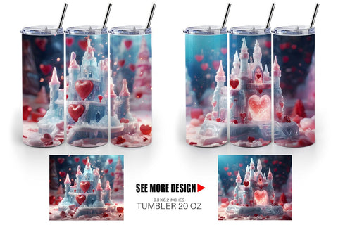 Tumbler Wrap Valentine Ice Castle Sublimation artnoy 