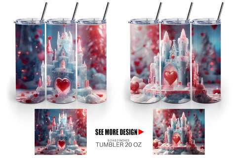 Tumbler Wrap Valentine Ice Castle Sublimation artnoy 
