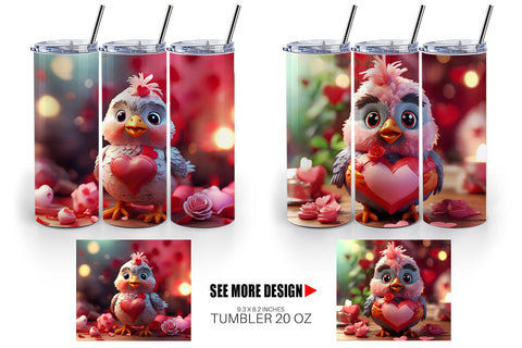 Tumbler Wrap Valentine Kalavinka Bird Sublimation artnoy 