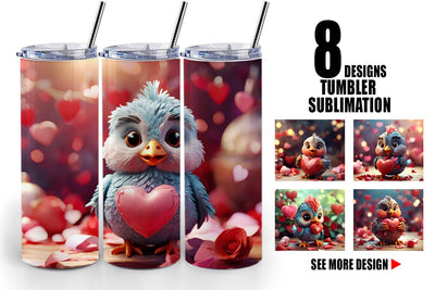 Tumbler Wrap Valentine Kalavinka Bird Sublimation artnoy 