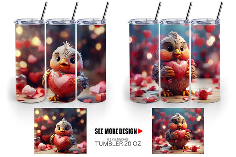 Tumbler Wrap Valentine Kalavinka Bird Sublimation artnoy 