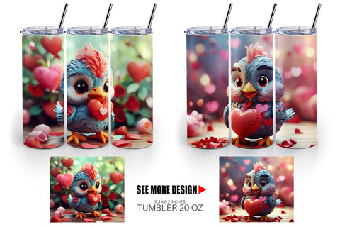 Tumbler Wrap Valentine Kalavinka Bird Sublimation artnoy 