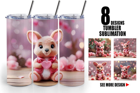 Tumbler Wrap Valentine Kangaroo Sublimation artnoy 