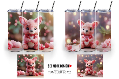 Tumbler Wrap Valentine Kangaroo Sublimation artnoy 